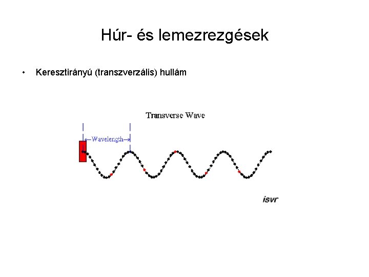 Húr- és lemezrezgések • Keresztirányú (transzverzális) hullám 