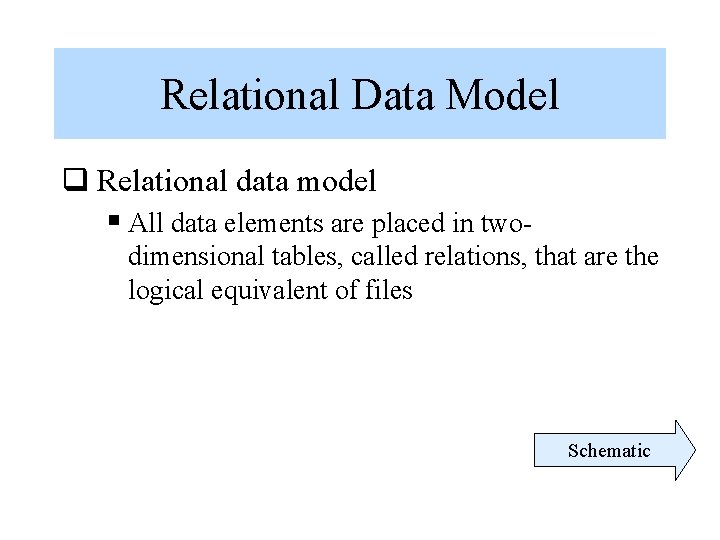 Relational Data Model q Relational data model § All data elements are placed in Relational Data Model q Relational data model § All data elements are placed in