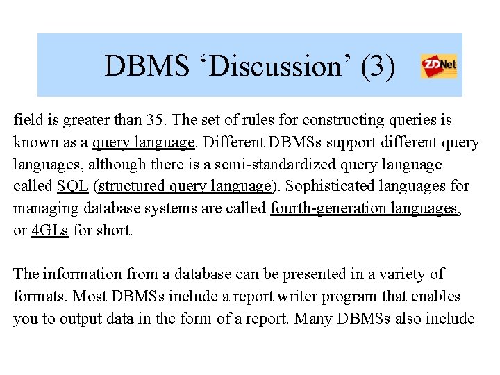 DBMS ‘Discussion’ (3) field is greater than 35. The set of rules for constructing DBMS ‘Discussion’ (3) field is greater than 35. The set of rules for constructing