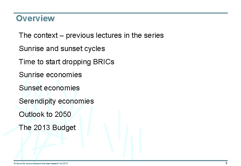 Overview The context – previous lectures in the series Sunrise and sunset cycles Time