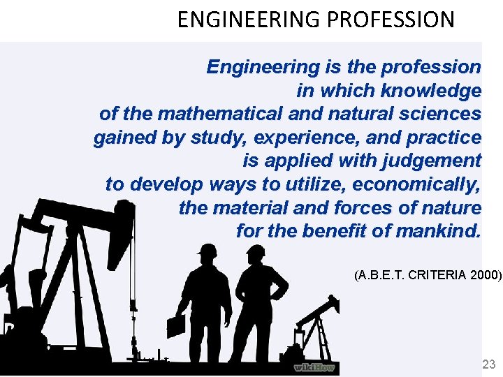 ENGINEERING PROFESSION Engineering is the profession in which knowledge of the mathematical and natural