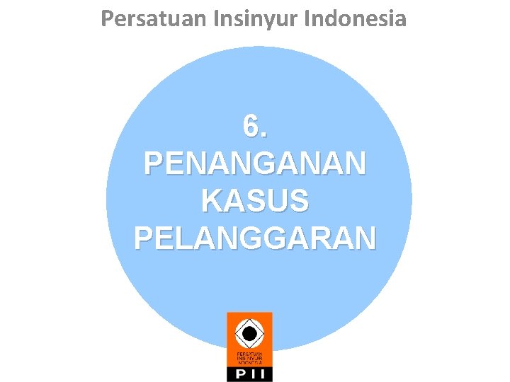 Persatuan Insinyur Indonesia 6. PENANGANAN KASUS PELANGGARAN 