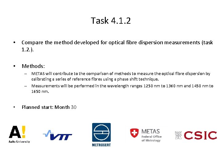 Task 4. 1. 2 • Compare the method developed for optical fibre dispersion measurements