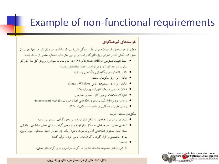 Example of non-functional requirements 