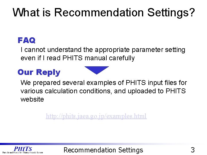 What is Recommendation Settings? FAQ I cannot understand the appropriate parameter setting even if What is Recommendation Settings? FAQ I cannot understand the appropriate parameter setting even if