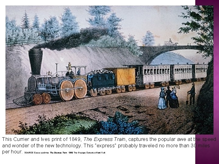 This Currier and Ives print of 1849, The Express Train, captures the popular awe