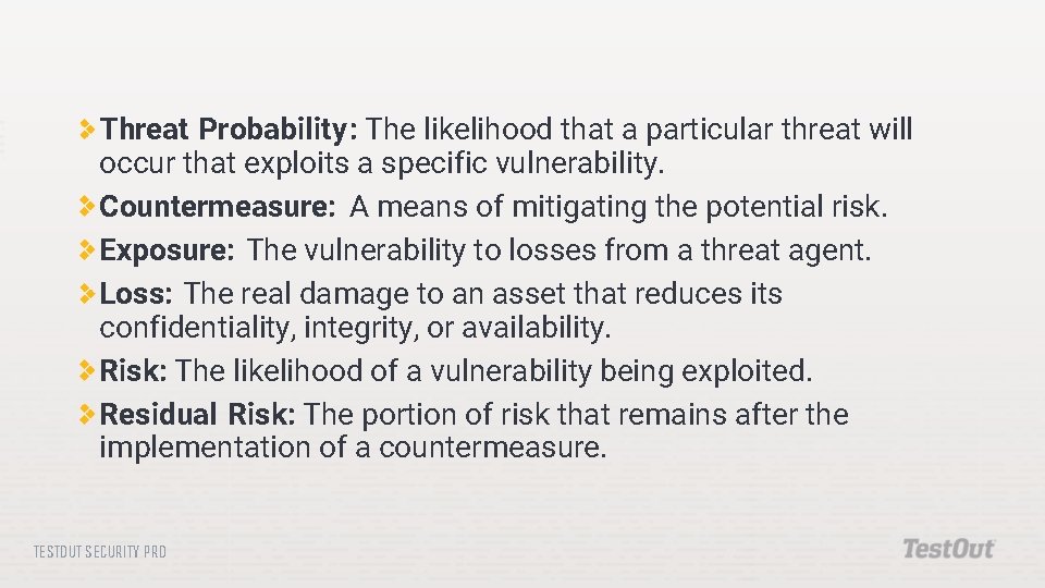 POLICIES PROCEDURES AND AWARENESS TESTOUT SECURITY PRO Risk