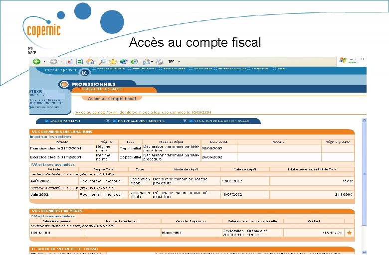 Accès au compte fiscal 