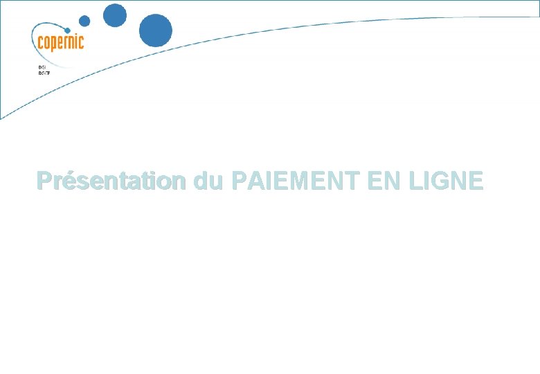 Présentation du PAIEMENT EN LIGNE 