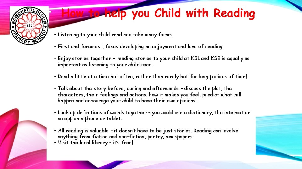 How to help you Child with Reading • Listening to toyourchildread can take many