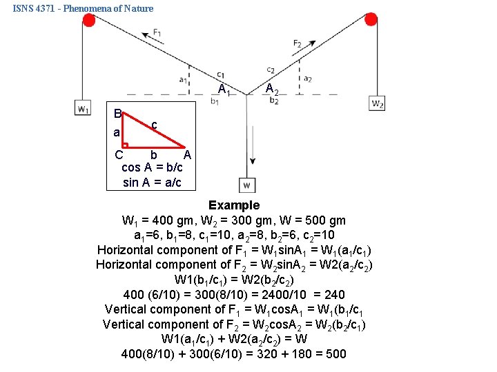 ISNS 4371 - Phenomena of Nature A 1 B a A 2 c C