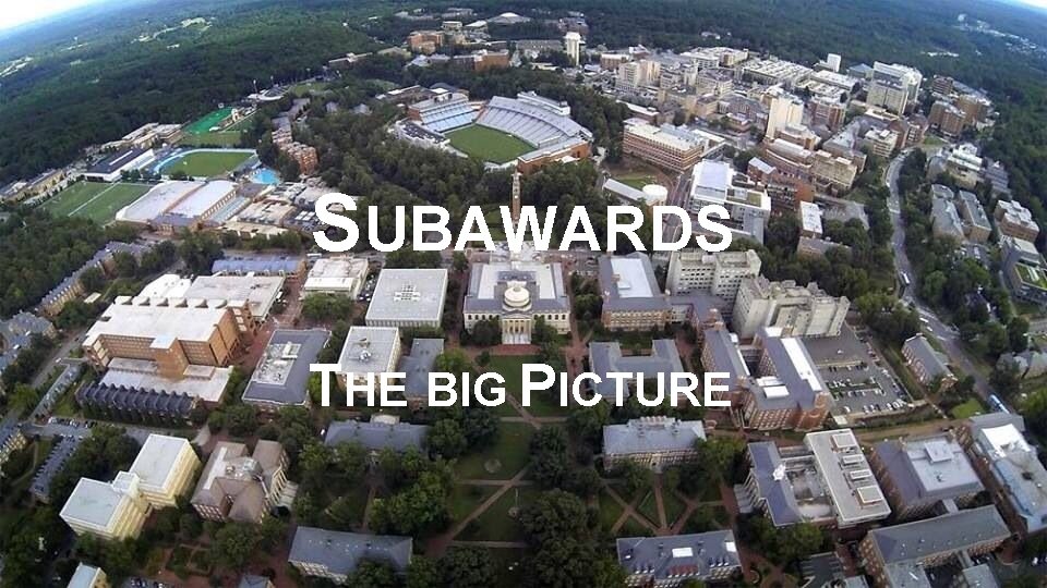 SUBAWARDS THE BIG PICTURE 