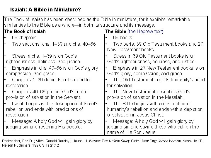 Isaiah: A Bible in Miniature? The Book of Isaiah has been described as the