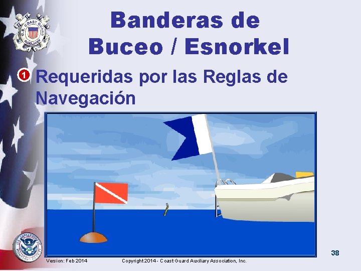 Banderas de Buceo / Esnorkel • 1 Requeridas por las Reglas de Navegación 38