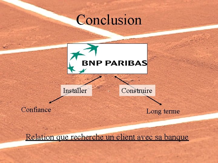 Conclusion Installer Confiance Construire Long terme Relation que recherche un client avec sa banque
