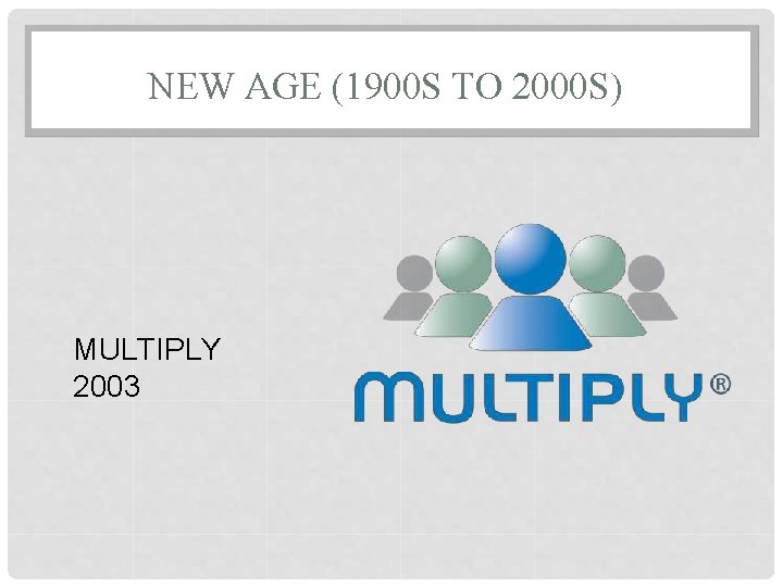 NEW AGE (1900 S TO 2000 S) MULTIPLY 2003 