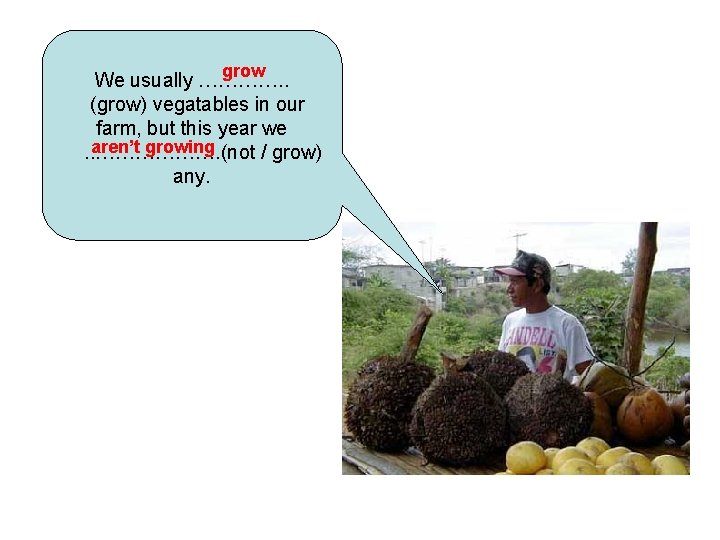grow We usually …………. . (grow) vegatables in our farm, but this year we