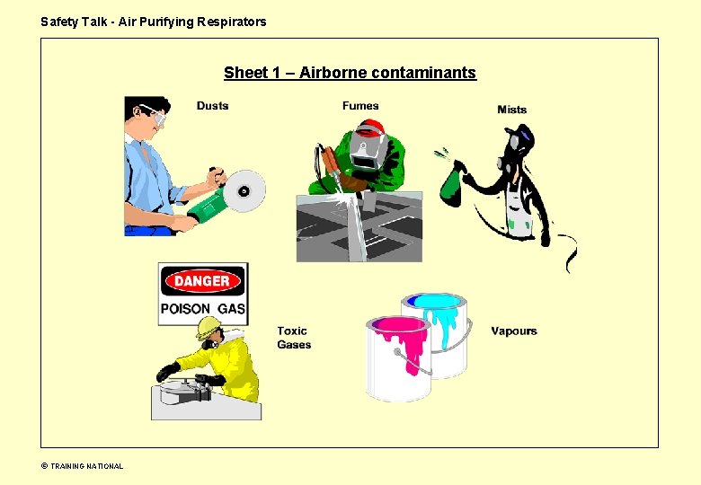 Safety Talk - Air Purifying Respirators Sheet 1 – Airborne contaminants TRAINING NATIONAL 