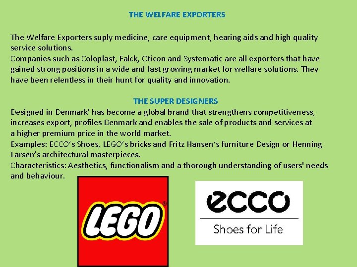 THE WELFARE EXPORTERS The Welfare Exporters suply medicine, care equipment, hearing aids and high