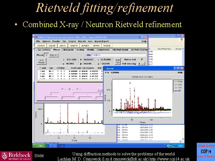 Beyond Classical Rietveld Analysis using Le Bail fitting