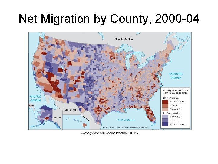 Net Migration by County, 2000 -04 Fig. 3 -15: Rural counties in the southwest