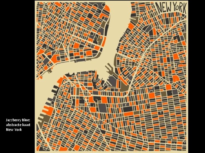 Jazzberry Blue: abstracte kaart New York 