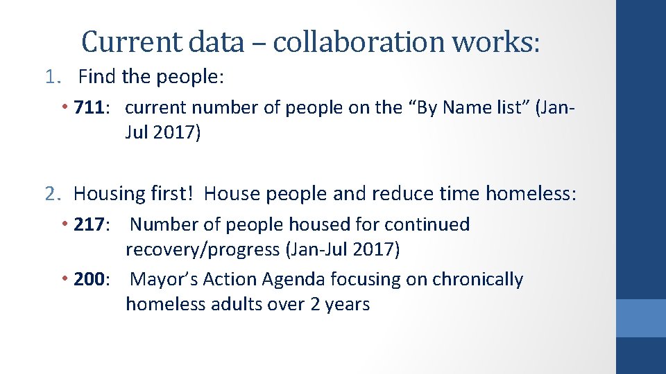 Current data – collaboration works: 1. Find the people: • 711: current number of