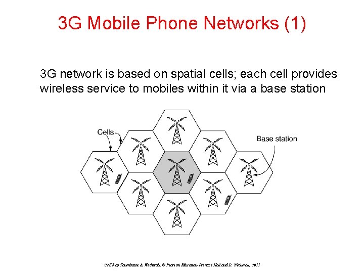 3 G Mobile Phone Networks (1) 3 G network is based on spatial cells;