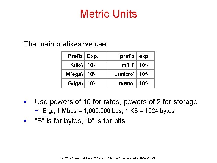 Metric Units The main prefixes we use: • Prefix Exp. prefix exp. K(ilo) 103