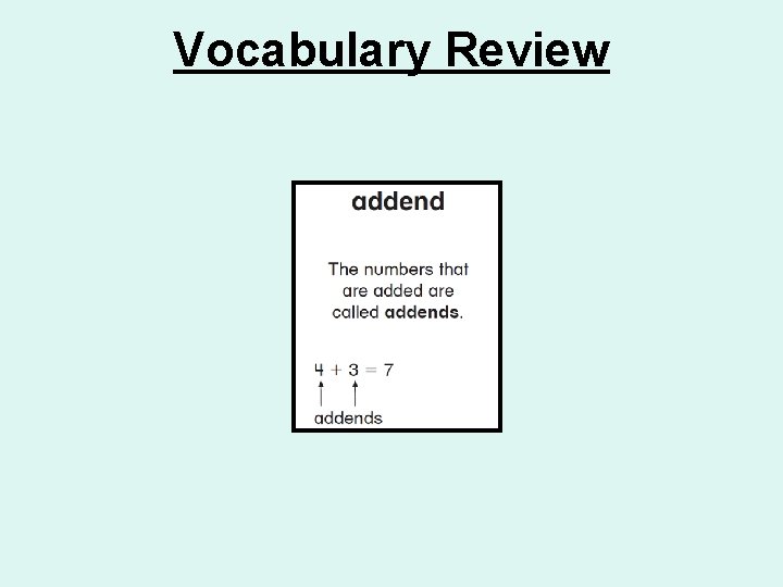 Vocabulary Review Vocabulary Review