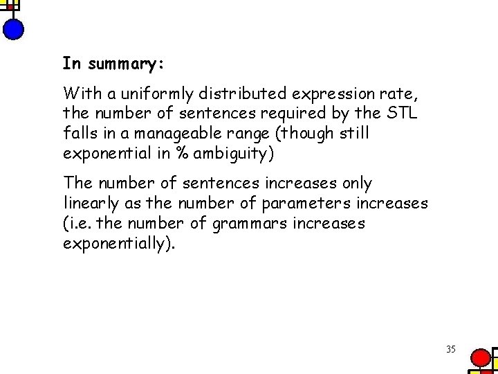 In summary: With a uniformly distributed expression rate, the number of sentences required by