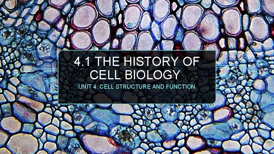4. 1 THE HISTORY OF CELL BIOLOGY UNIT 4: CELL STRUCTURE AND FUNCTION 