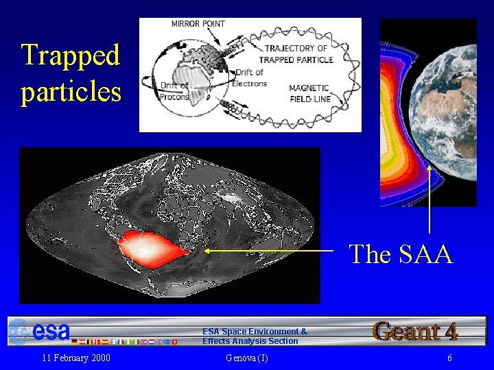 Trapped particles The SAA ESA Space Environment & Effects Analysis Section 11 February 2000