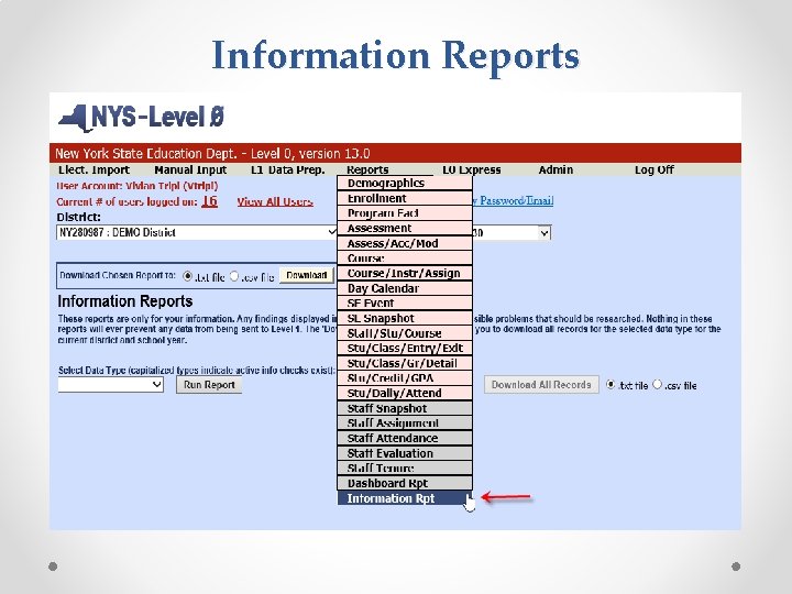 Information Reports 