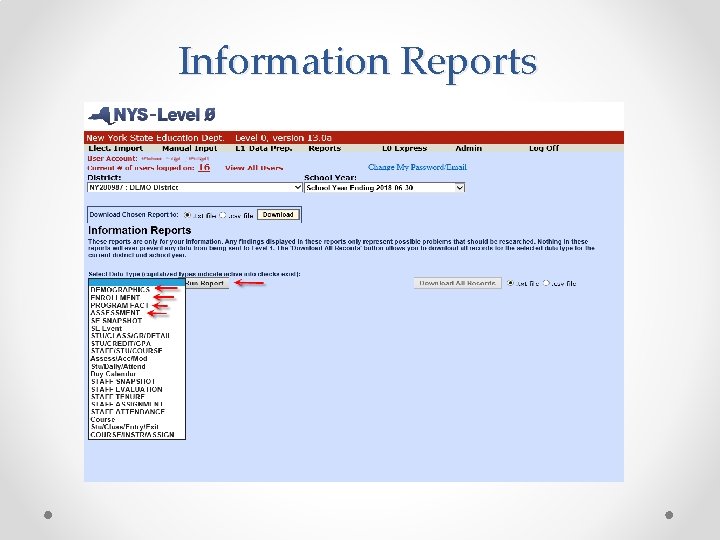 Information Reports 