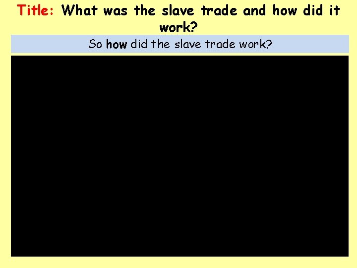 Title: What was the slave trade and how did it work? So how did