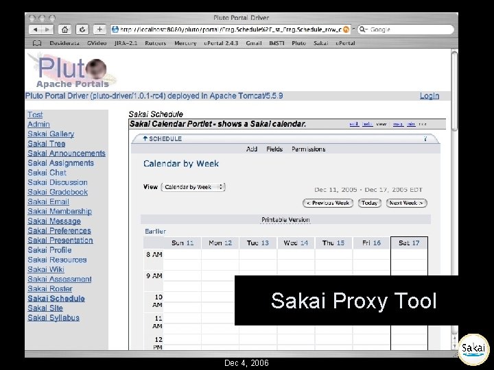 Sakai Proxy Tool Dec 4, 2006 