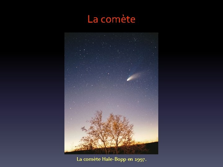 La comète Hale-Bopp en 1997. 