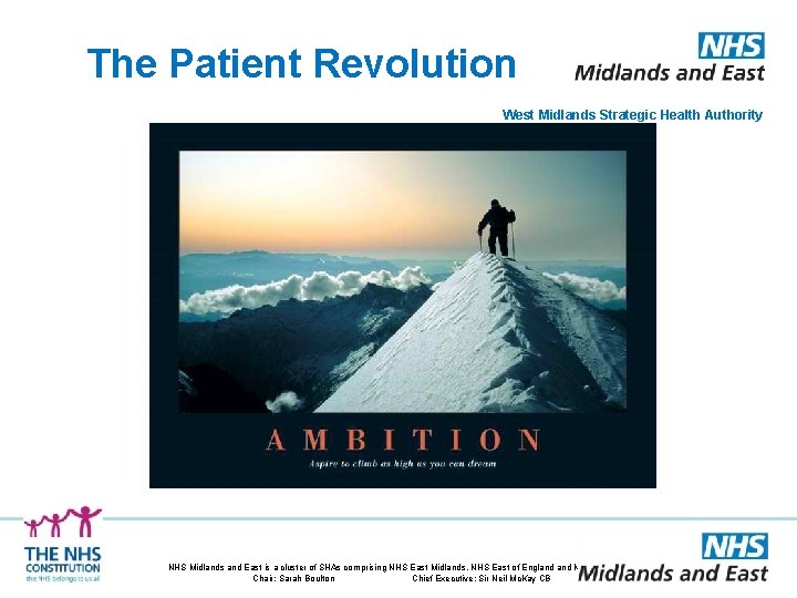 The Patient Revolution West Midlands Strategic Health Authority NHS Midlands and East is a