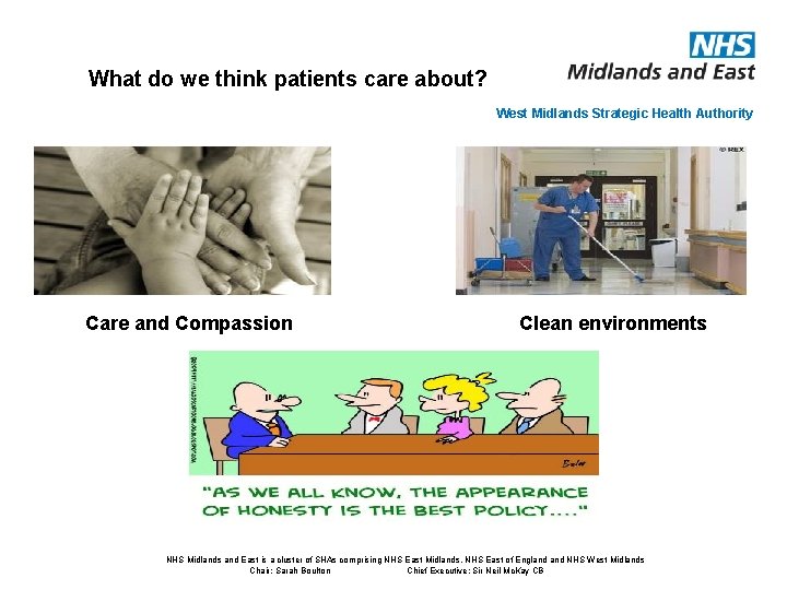 What do we think patients care about? West Midlands Strategic Health Authority Care and
