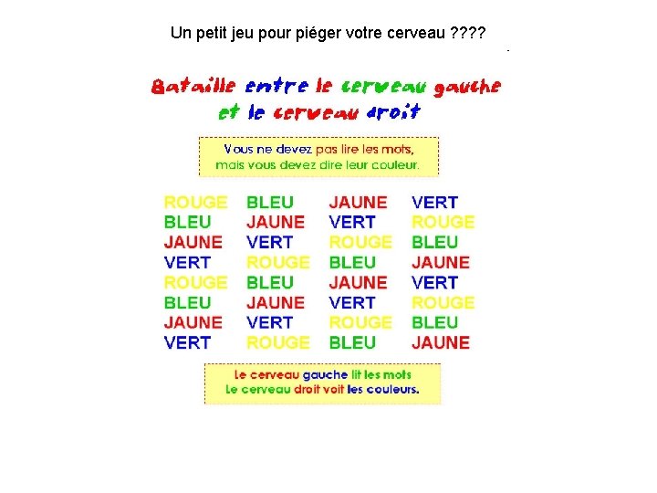 Un petit jeu pour piéger votre cerveau ? ? 