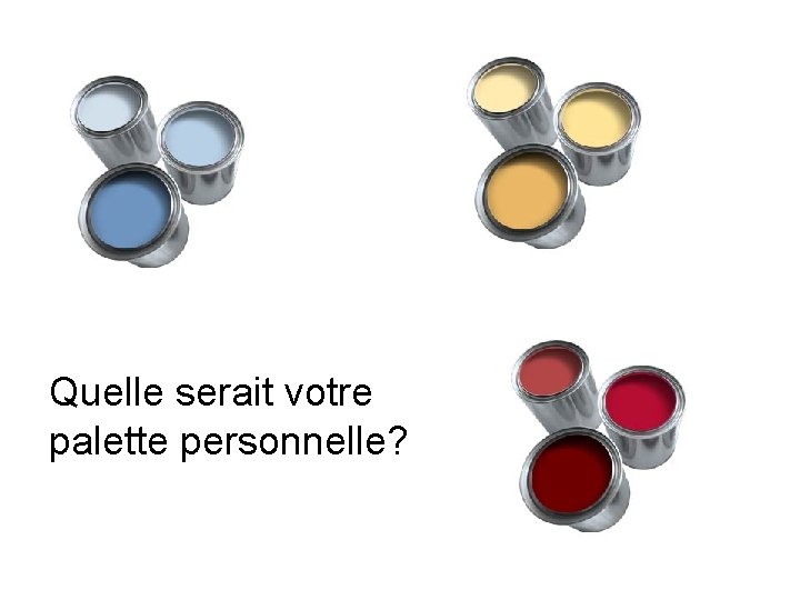 Quelle serait votre palette personnelle? 