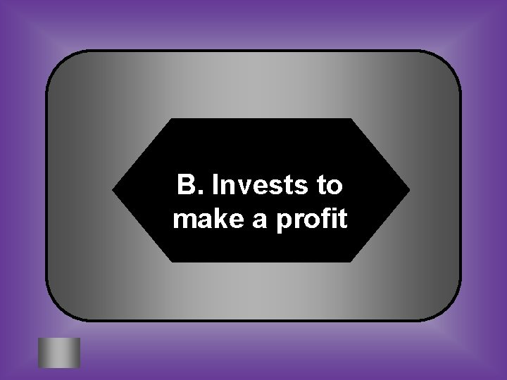 B. Invests to make a profit 