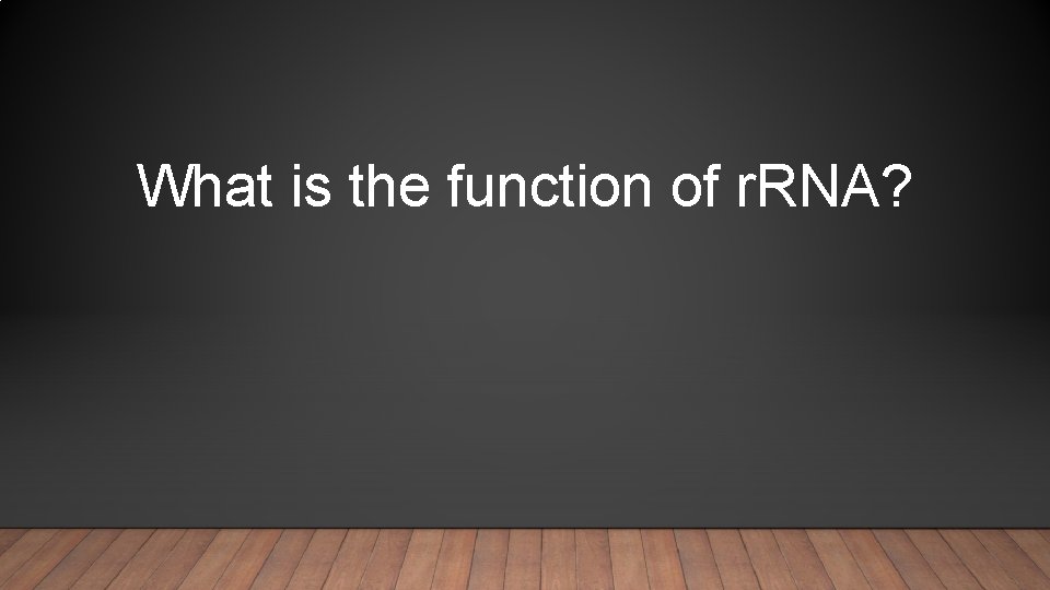 What is the function of r. RNA? 