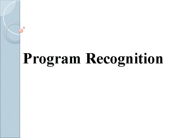 Program Recognition 