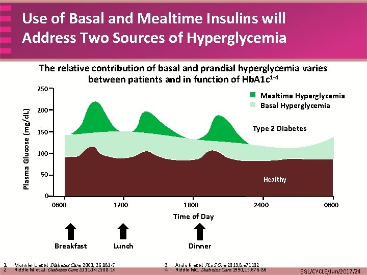 Use of Basal and Mealtime Insulins will Address Two Sources of Hyperglycemia The relative