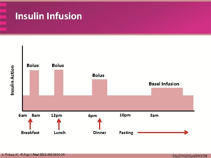 Insulin Action Insulin Infusion Bolus Basal Infusion 6 am 8 am Breakfast 12 pm