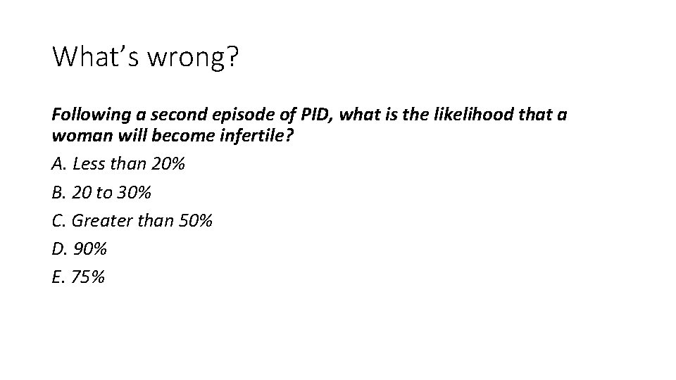 What’s wrong? Following a second episode of PID, what is the likelihood that a