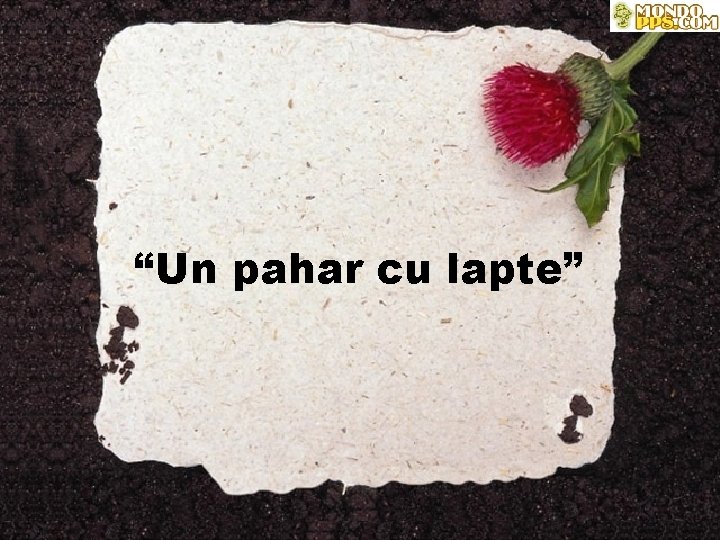 “Un pahar cu lapte” 