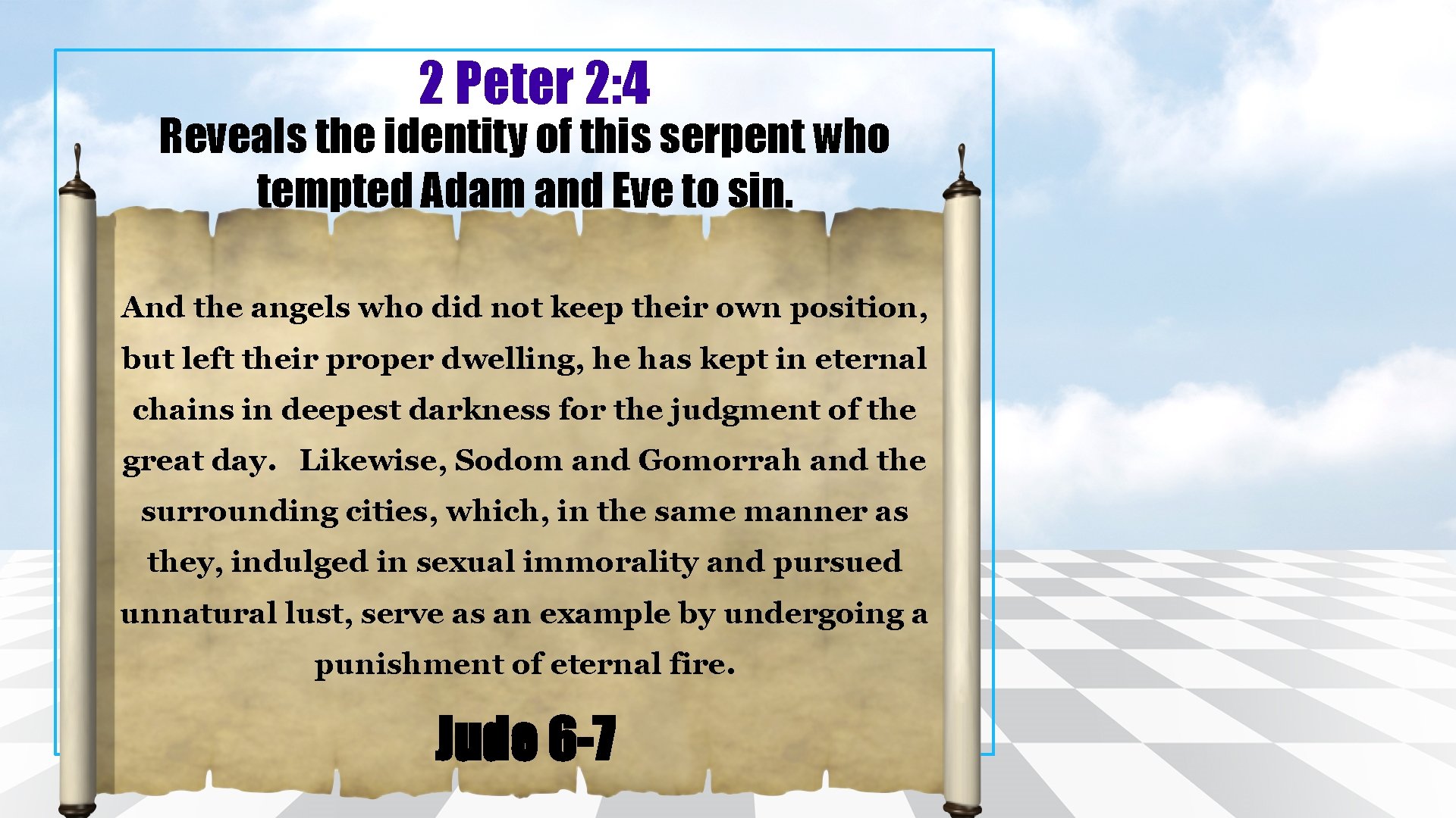 2 Peter 2: 4 Reveals the identity of this serpent who tempted Adam and